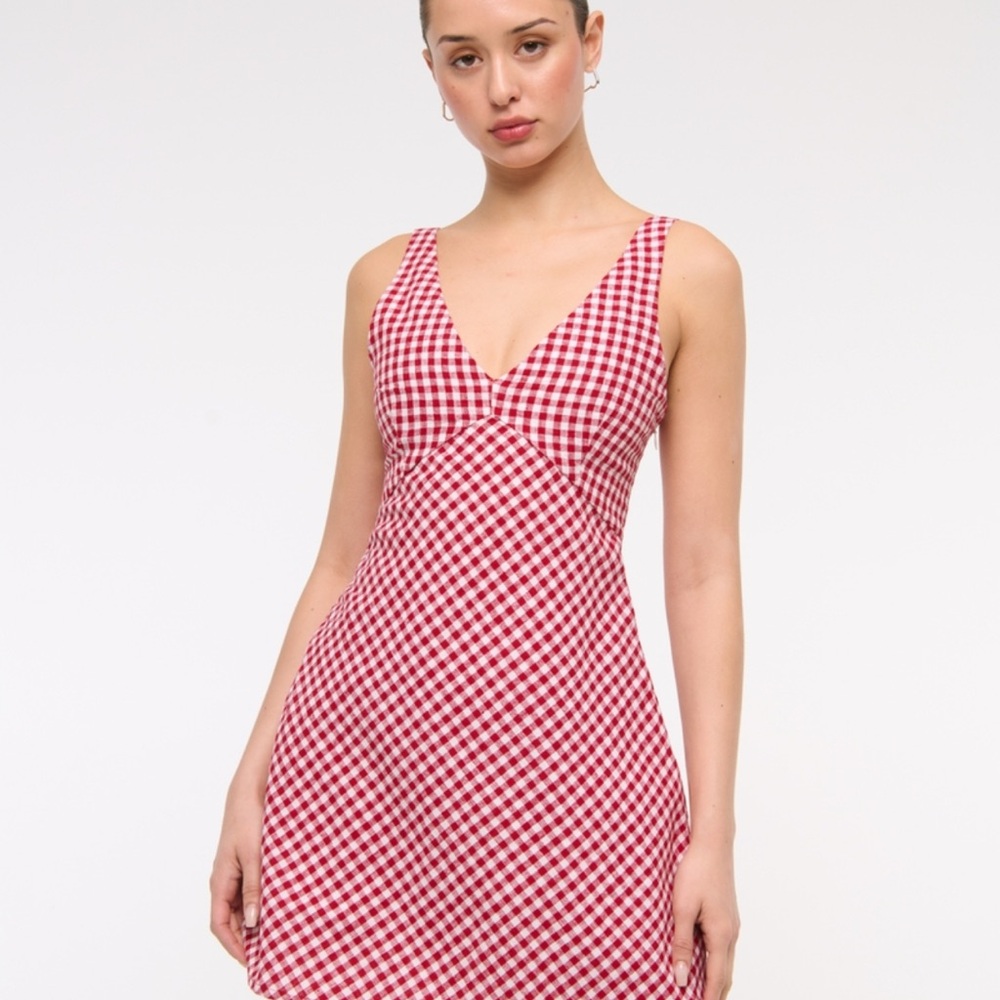 Abercrombie & Fitch Red Plaid Mini Dress
